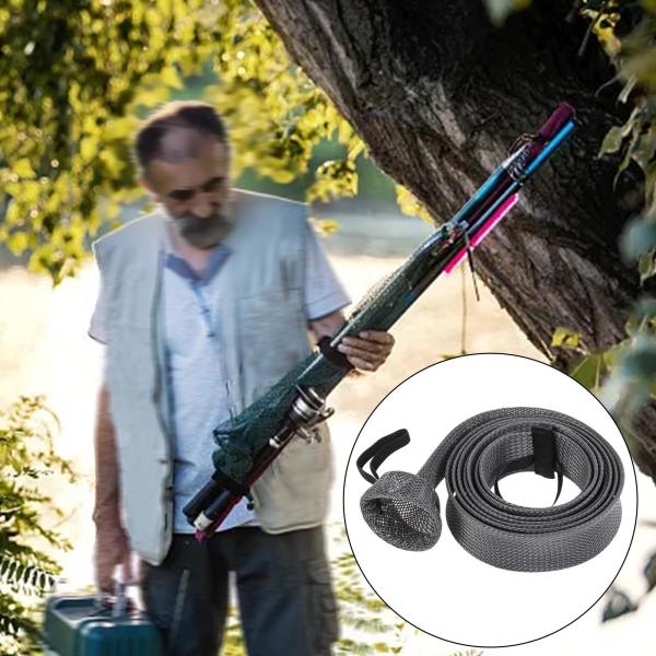 釣り竿スリーブ74.8インチ編組メッシュロッドプロテクター釣り竿ソックス釣り竿カバー
