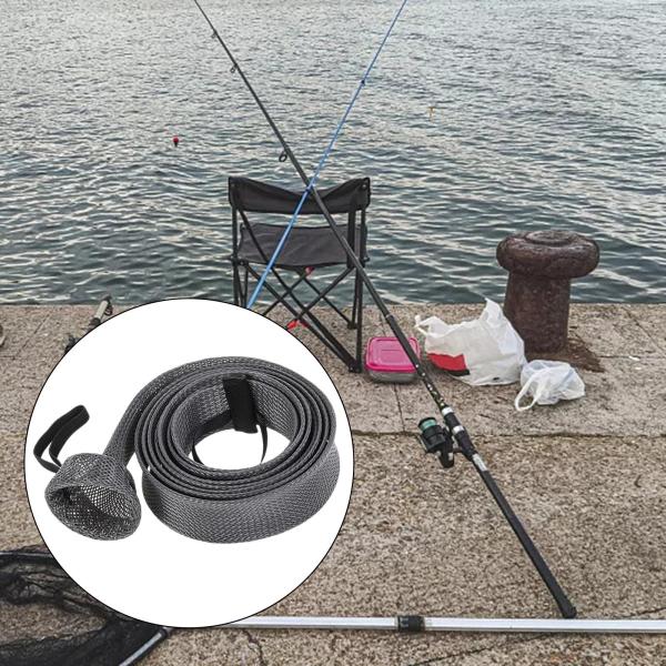 釣り竿スリーブ74.8インチ編組メッシュロッドプロテクター釣り竿ソックス釣り竿カバー