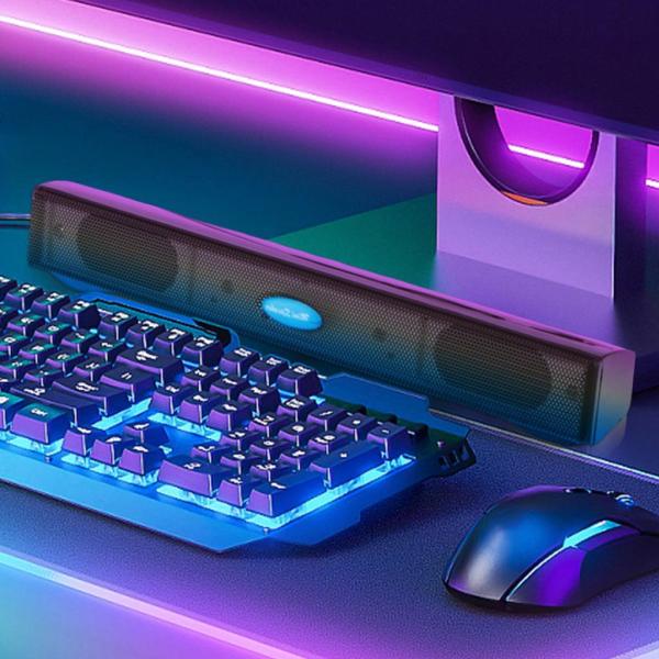 PCコンピュータラップトップオフィスパーティー用サウンドボックスベースステレオサウンドミニサウンドバーのポータブルUSB有線コンピュータスピ