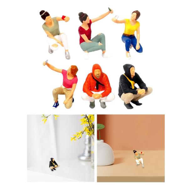 レ1:64スケールの人々の置物ジオラマシーンレイアウトミニチュアセルフィー人形