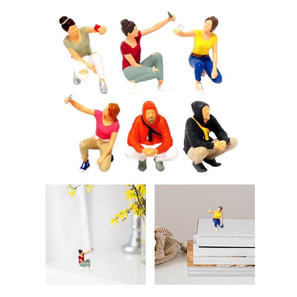 レ1:64スケールの人々の置物ジオラマシーンレイアウトミニチュアセルフィー人形