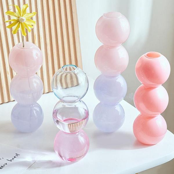 ミニマリズムフラワー花瓶屋内ガラスプランターポットフラワーアレンジメントウェディングホームリビングルームの装飾