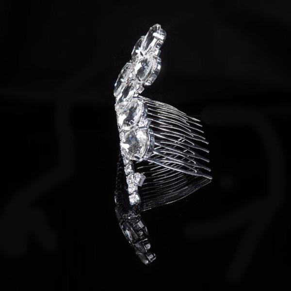 女性の誕生日の衣装のための櫛のピンが付いているラインストーンのブライダルティアラの王冠