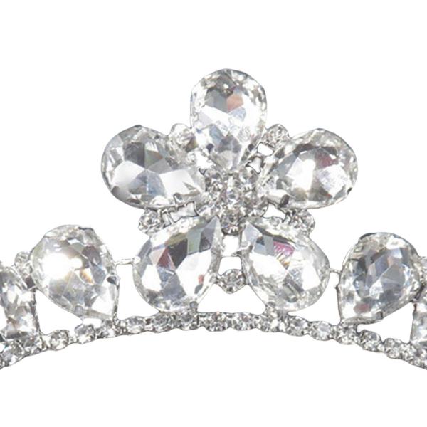 女性の誕生日の衣装のための櫛のピンが付いているラインストーンのブライダルティアラの王冠