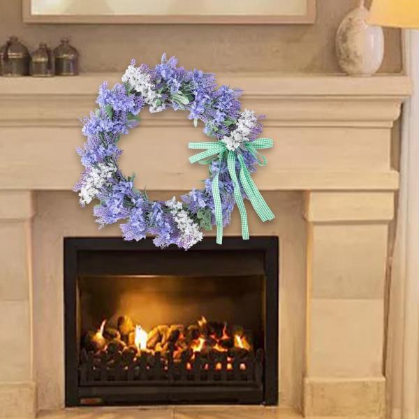 玄関ドアの結婚披露宴の夏のシミュレーションラベンダーリース