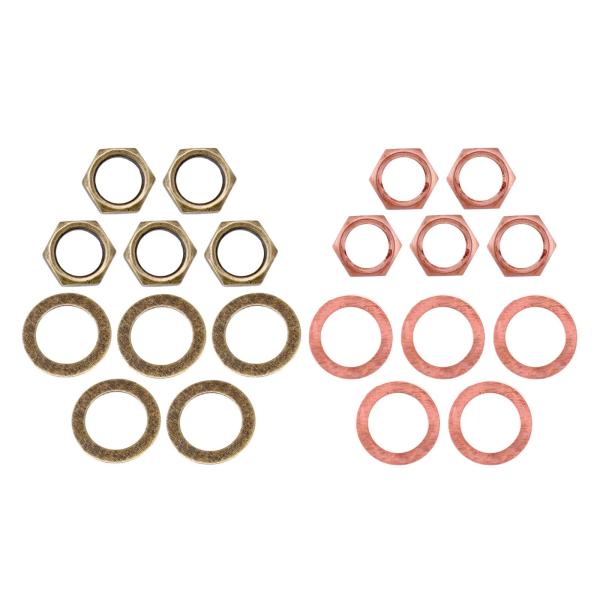 エレクトリックギター/ベースジャック用の交換用ギター六角ナットワッシャーセットパーツ