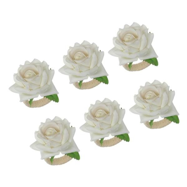 手作りのバラの花ナプキンリングホームキッチンランチ用ナプキンホルダー