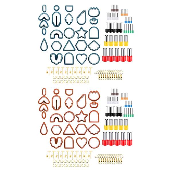 114個のポリマークレイカッター10イヤスタッド手作り40ソフト陶器カッタージュエリー作り