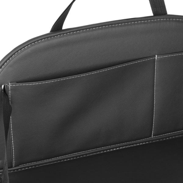 カーバックシートオーガナイザー タブレットホルダー付き PUレザー 高耐久 ダイニング収納バッグ キックマットホルダー カップホルダー