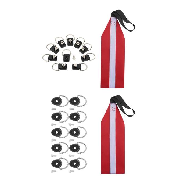 カヌーヨット用ストラップシグナル付きDリングリフレクター付きカヤック安全フラグ