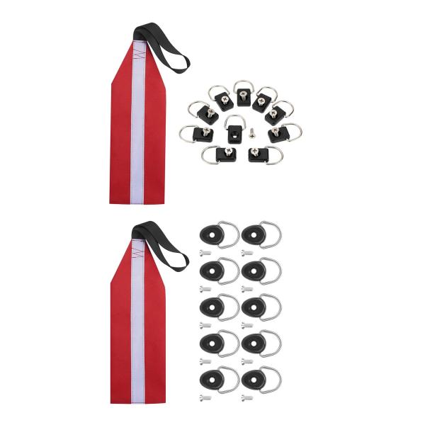 カヌーヨット用ストラップシグナル付きDリングリフレクター付きカヤック安全フラグ