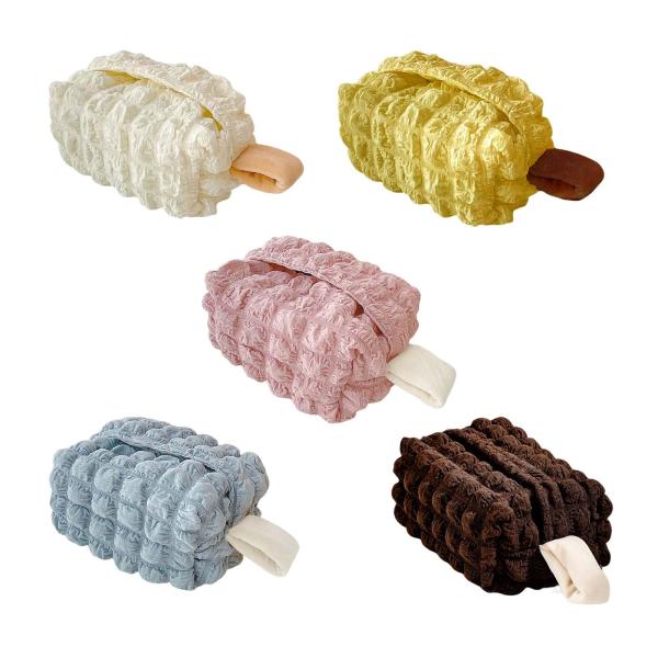 フェイシャル ティッシュ ボックス カバー 再利用可能 プラッシュ 軽量 デスク 車 テーブル用