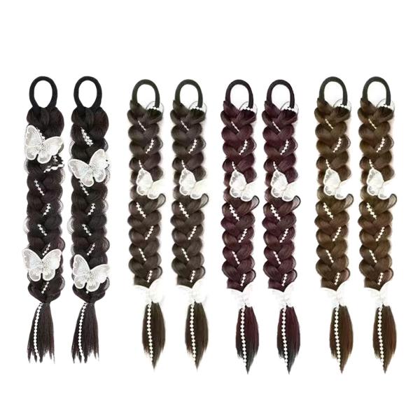 編組ポニーテール ヘアウィッグ 女性用 デイリーウェア ポニーテール 編み込みヘア 