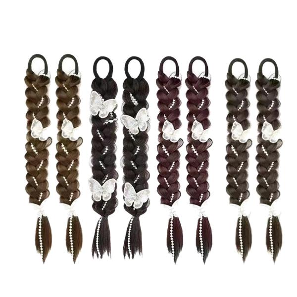 編組ポニーテール ヘアウィッグ 女性用 デイリーウェア ポニーテール 編み込みヘア 