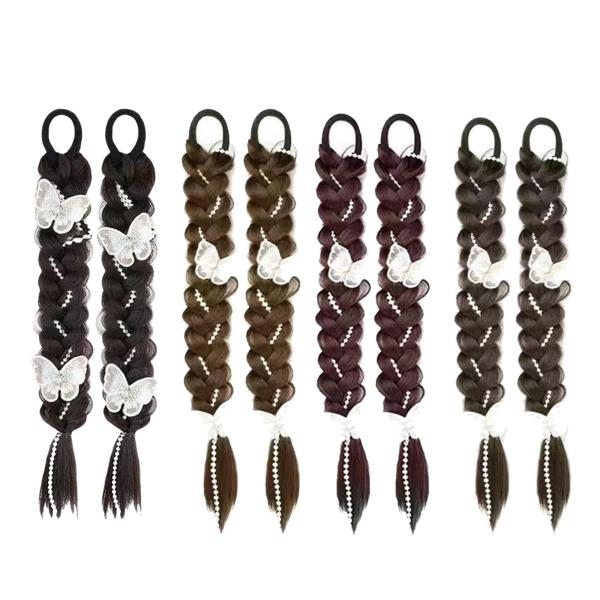 編組ポニーテール ヘアウィッグ 女性用 デイリーウェア ポニーテール 編み込みヘア 