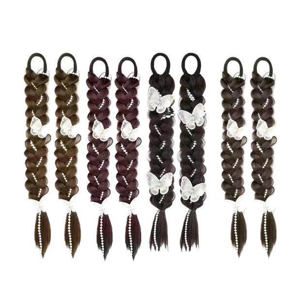 編組ポニーテール ヘアウィッグ 女性用 デイリーウェア ポニーテール 編み込みヘア 