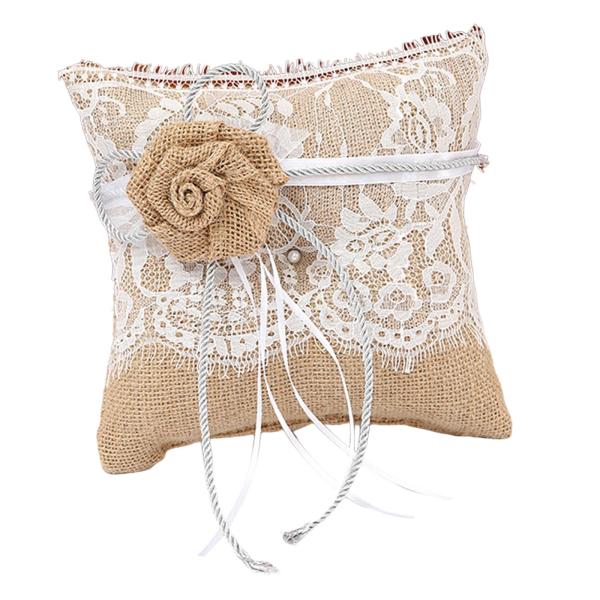 ヴィンテージ黄麻布の結婚式の花、写真の小道具、リネンリボンレトロ、素朴な刺繍の結婚式のアクセサリー、お祝いのパーティールームの装飾用