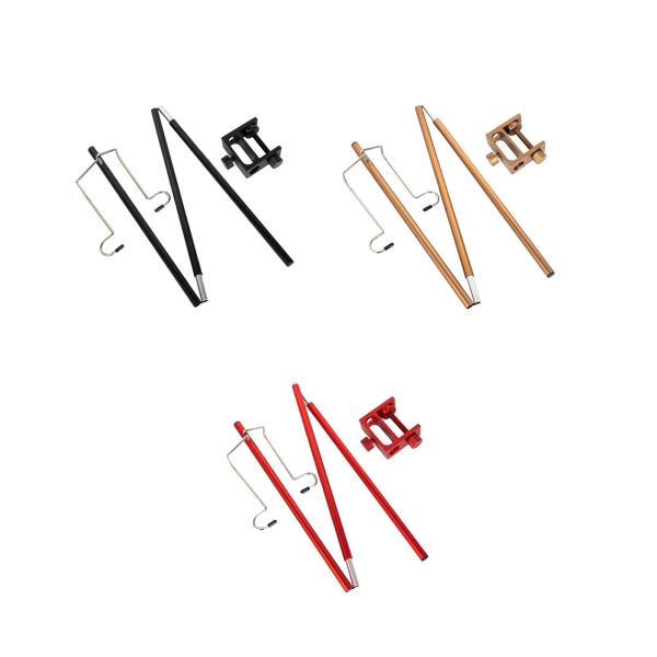 ステーク付きユニバーサルランプポストポール2フック折りたたみ式アルミニウム合金3セクションバックパッキングBBQアウトドア用の簡単な取り付け