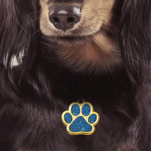 空白のペット ID タグ、猫タグ ペンダント グリッター Paw 亜鉛合金チャーム 紛失防止 子犬用ペット アクセサリー