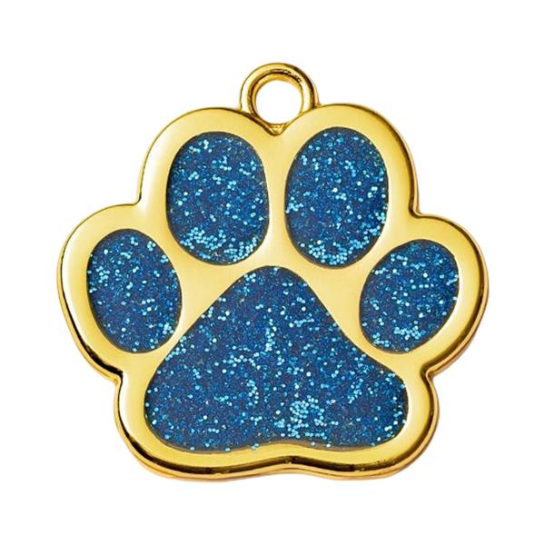 空白のペット ID タグ、猫タグ ペンダント グリッター Paw 亜鉛合金チャーム 紛失防止 子犬用ペット アクセサリー