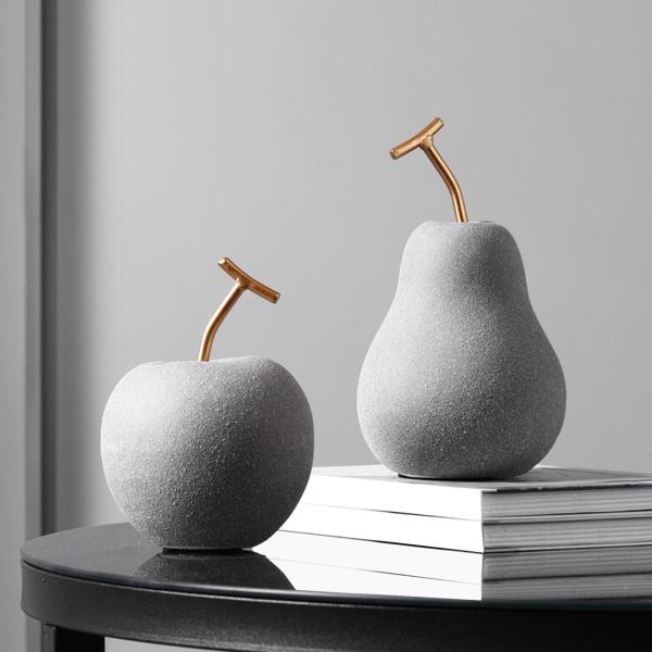 モダンな 3D フルーツ像 セラミック フィギュア 卓上 クラフト  オーナメント アートワーク アート装飾 本棚 結婚式  オフィス用