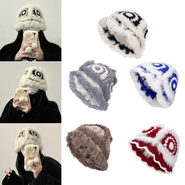 レディース 冬用 フィッシャーマンハット 女性用 大人用 カジュアル プラッシュ バケツハット 旅行用