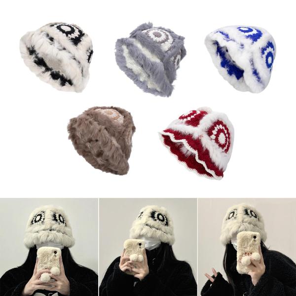 レディース 冬用 フィッシャーマンハット 女性用 大人用 カジュアル プラッシュ バケツハット 旅行用