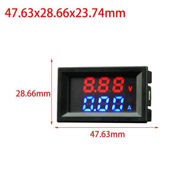 デジタル電圧計電流計 DC 100V 10A LED デュアル デジタル ディスプレイ メーター