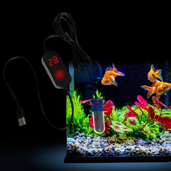 魚のカメと戦うための温度計水族館ヒーターを内蔵した小さな魚タンクヒーター
