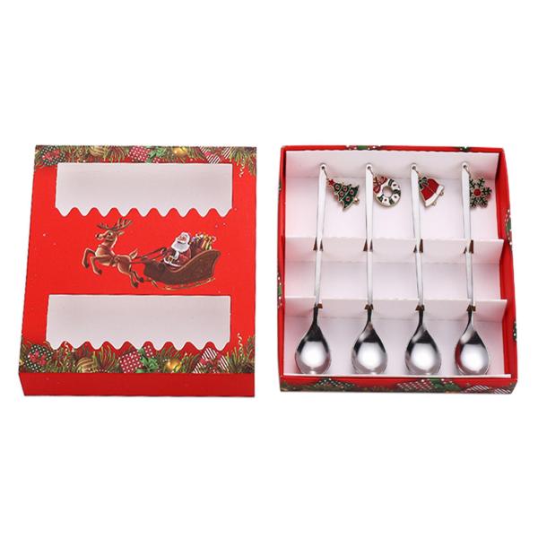 4x クリスマス コーヒー スプーン 再利用可能 コーヒー かき混ぜ スプーン レストラン クリスマス用