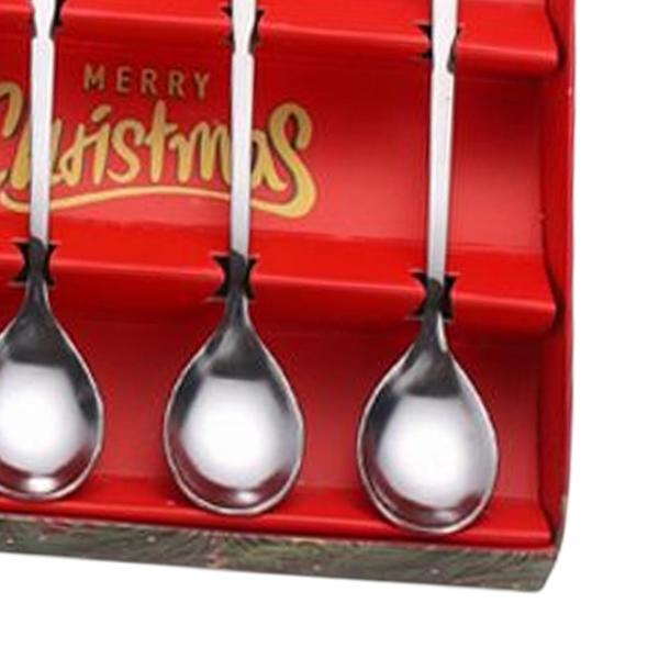 クリスマスをテーマにしたダイニングスプーン ティースプーン ペンダント付き 再利用可能 4個