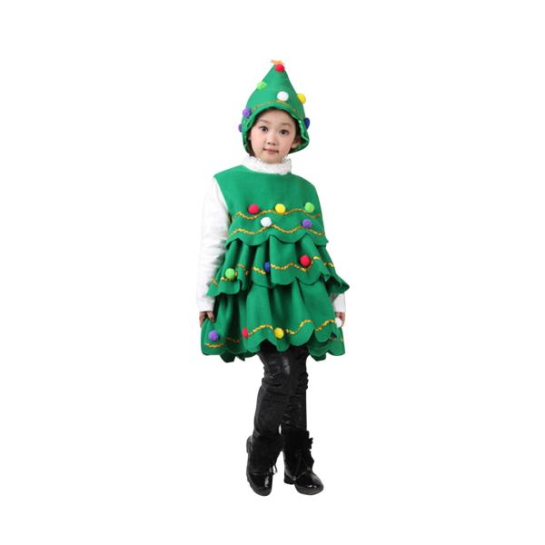 キッズ コスプレ セット クリスマスツリー 装飾服 お祝い ラウンドネック ファンシー