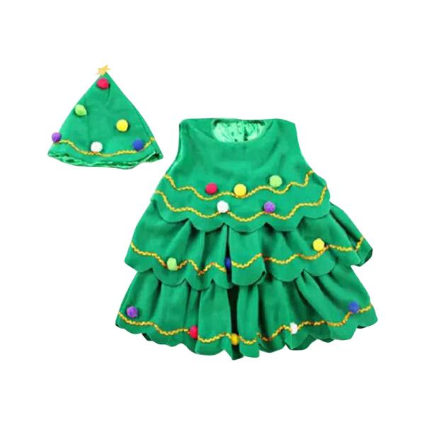 キッズ コスプレ セット クリスマスツリー 装飾服 お祝い ラウンドネック ファンシー