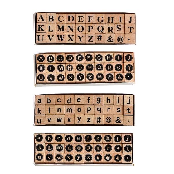 木製文字のセット ゴム印セット スクラップブック 文房具 DIY アート 工芸品