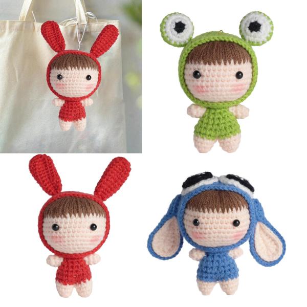 手作り編み物スターターキット キーチェーン 手編みおもちゃ アクセサリー用