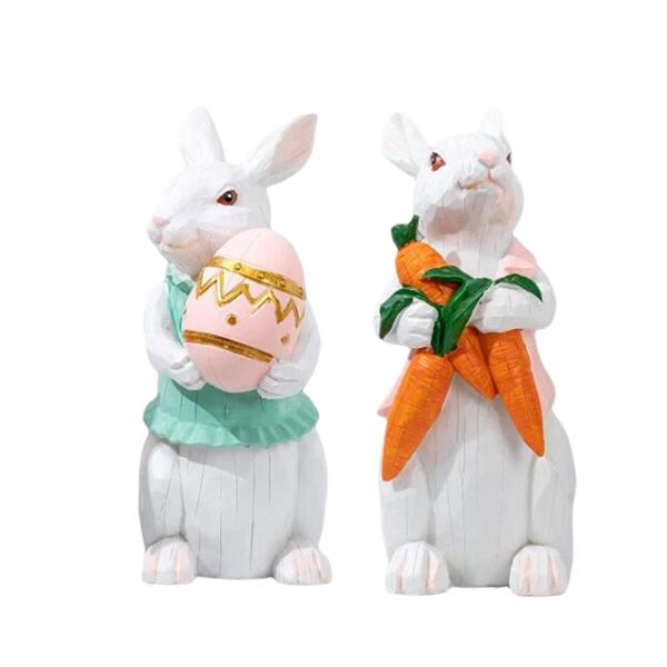 イースターのウサギの像のウサギの置物の飾り本棚フェスティバルの装飾