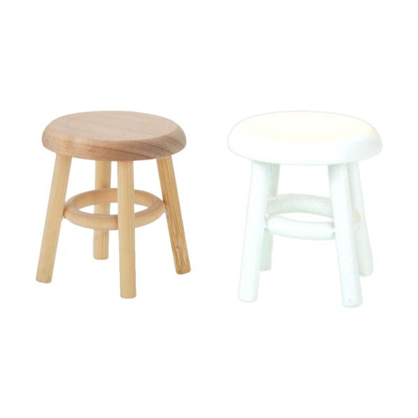 1/12ドールハウスキッチン用ミニチュアスツールラウンドスツールシート家具