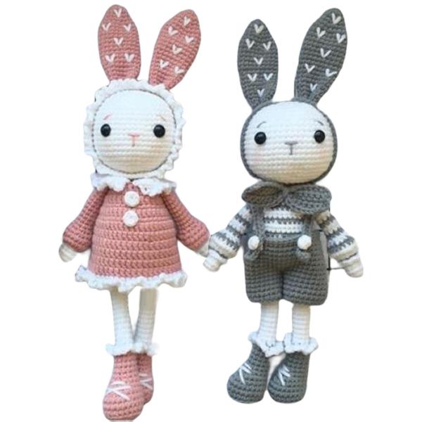 初心者のための手作りかぎ針編みキット かわいいウサギのすべてのかぎ針編みを学ぶ