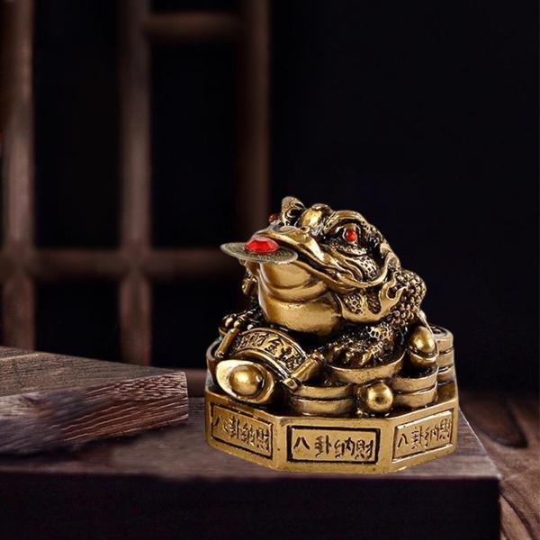 幸運のお守り 富のカエル 樹脂 ラッキーマネー カエル 新築祝いの装飾品
