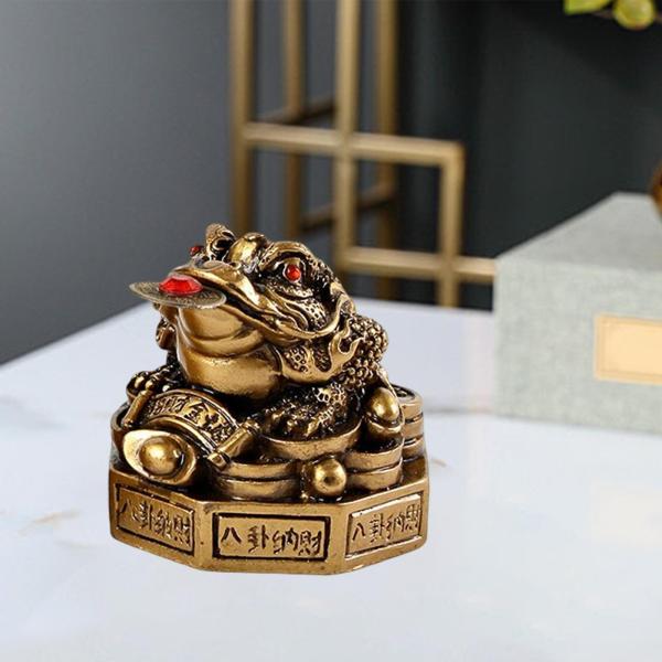 幸運のお守り 富のカエル 樹脂 ラッキーマネー カエル 新築祝いの装飾品