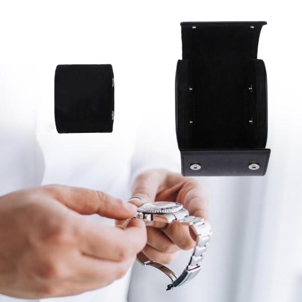 PUレザーウォッチボックスオーガナイザー、バックルショーケース付き、ホームメンズギフト用