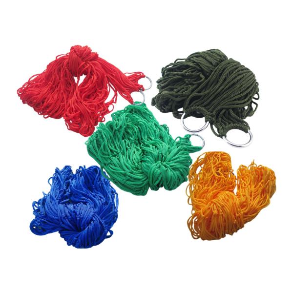 ハイキングガーデンヤード用のフック付きキャンプハンモックスイングネットスリーピングベッド