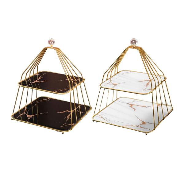 デスクトップホームウェディング用の2段カップケーキスタンドディスプレイタワーコンテナ