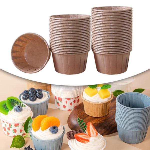 50ピース 耐油紙 カップケーキラッパー ベーキングカップ アクセサリー 耐久性
