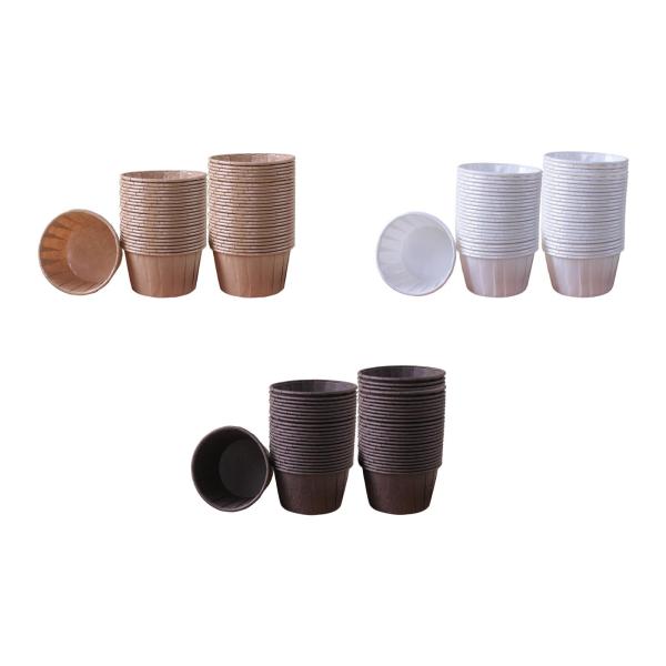 50ピース 耐油紙 カップケーキラッパー ベーキングカップ アクセサリー 耐久性