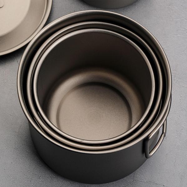 チタン ポット バックパッキング、チタン ウォーター 食器 キャンプ ティー コーヒー マグ ハイキング トレッキング 屋内 屋外 旅行 