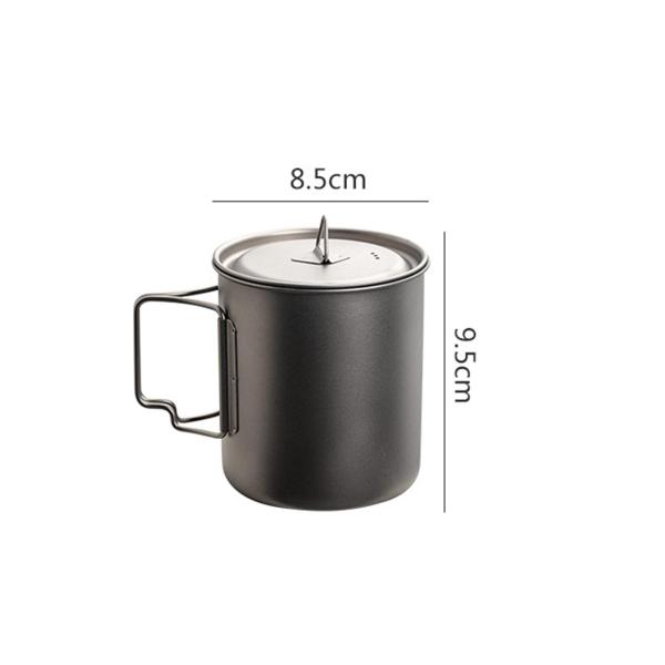 チタン ポット バックパッキング、チタン ウォーター 食器 キャンプ ティー コーヒー マグ ハイキング トレッキング 屋内 屋外 旅行 