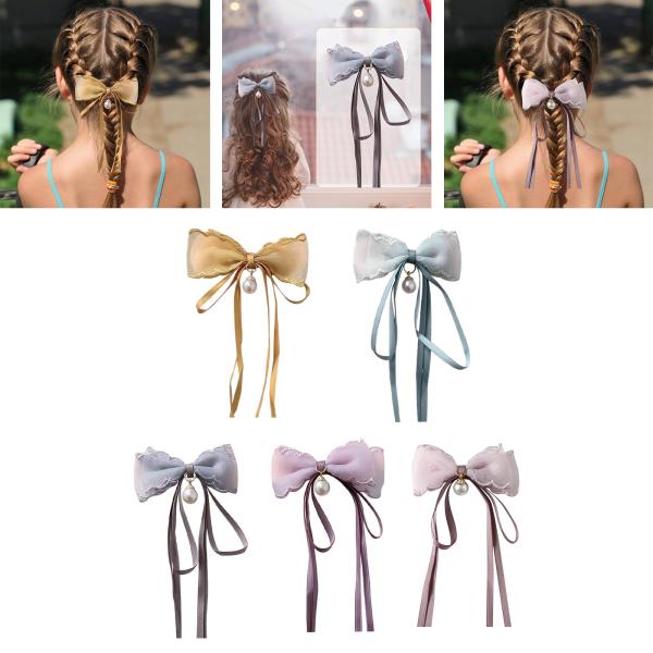 リボンヘアクリップ ヘアバンド ヘアスタイリングアクセサリー ヘッドドレス 装飾 かわいいヘアタイ ちょう結び バレッタ 女性と女の子 幼児