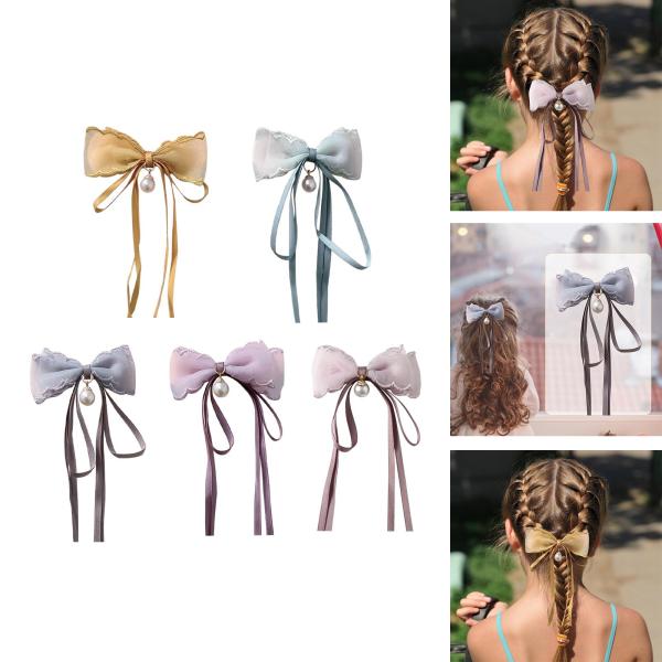 リボンヘアクリップ ヘアバンド ヘアスタイリングアクセサリー ヘッドドレス 装飾 かわいいヘアタイ ちょう結び バレッタ 女性と女の子 幼児