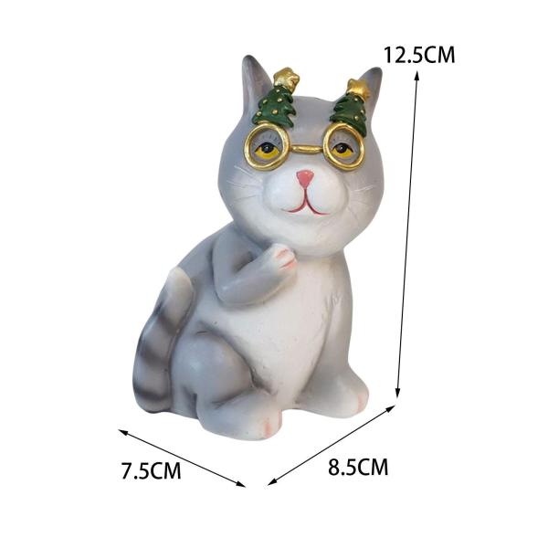 猫の像 家の装飾、猫愛好家のための猫の置物 キティフィギュア 家の動物の彫刻のための猫の装飾品 本棚のオフィスのギフトの装飾